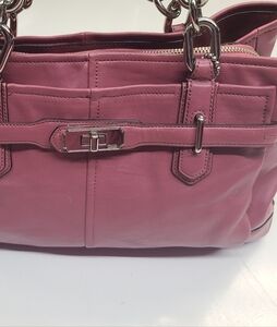 Coach Pink Satchel with Signature Style and Chain Straps